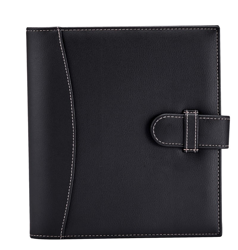It's Academic Mini Executive Leather Portfolio Folder  1"" Ring Binder and 250-Sheet Capacity  Note Pads  and 5.5"""" x 8.5"" Documents  2 Pen Loops  Black Faux Leather (98294) - Image 2